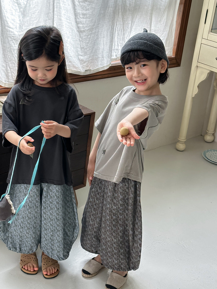 三角の木ワッペン半袖Tシャツ