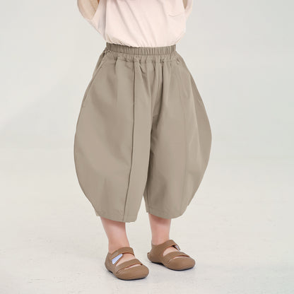 センタープレスコットン七分パンツ