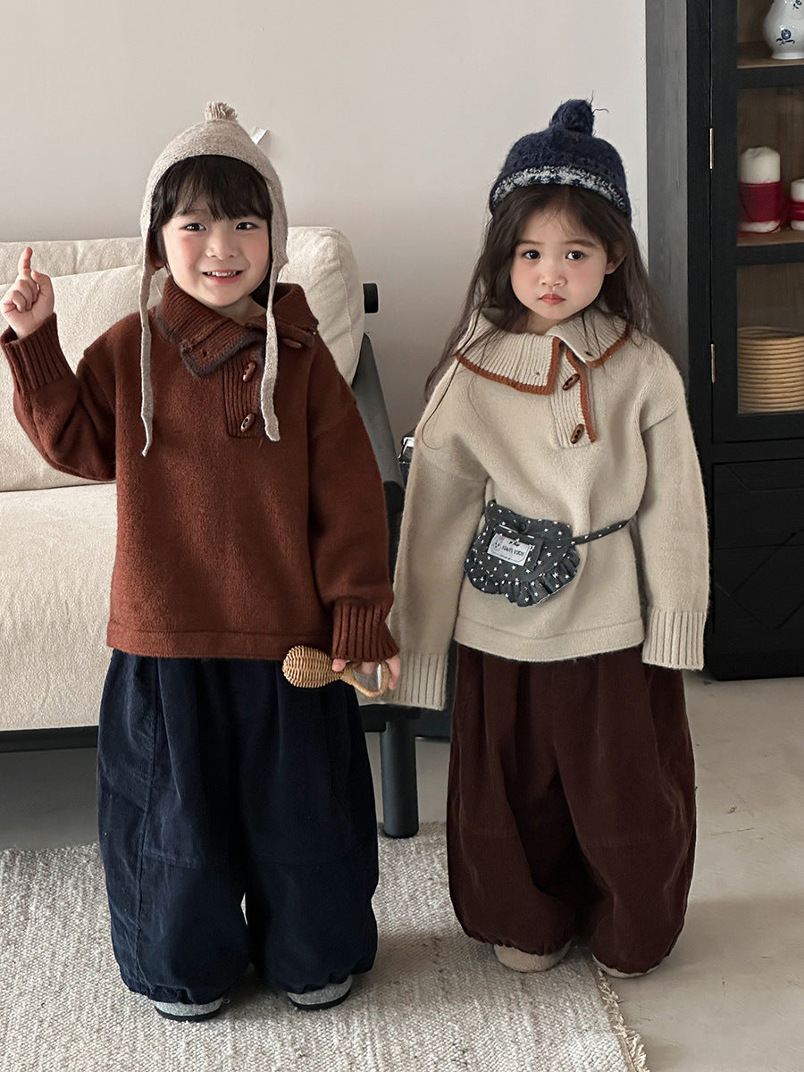 Diagonal front opening polo knit