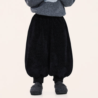 裾リブシェニール裏ボアパンツ