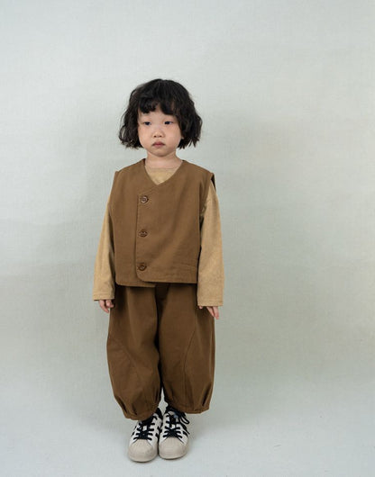 アシンメトリー純綿ベスト