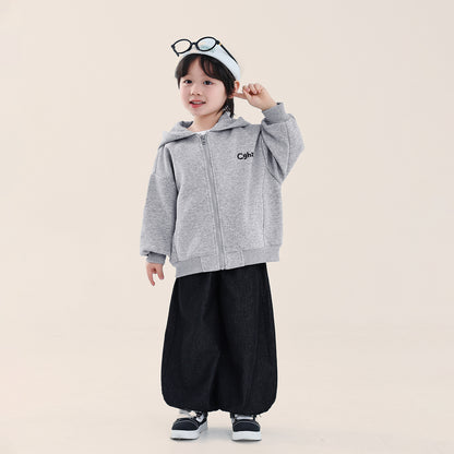 小文字ロゴジップアップパーカー