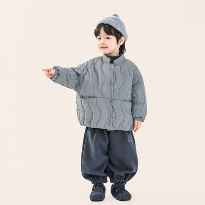 ウェーブキルト中綿ジャケット