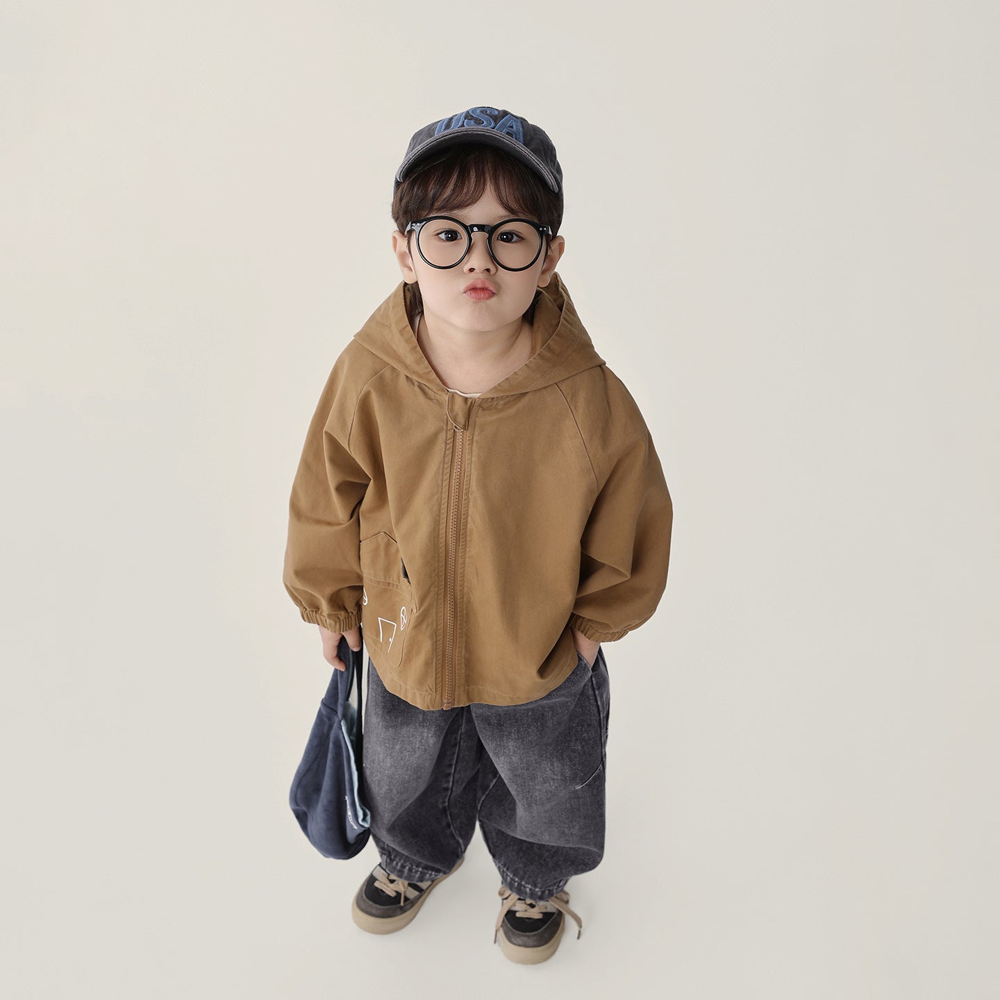 ハウスポケットフード付きジップアップ