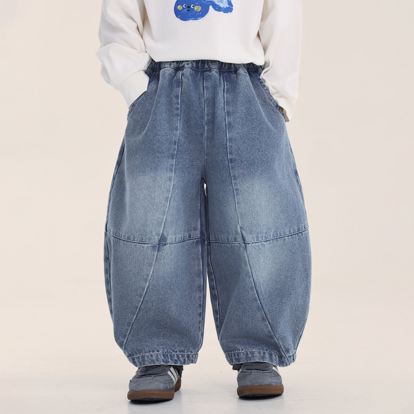 パッチワークデニムパンツ