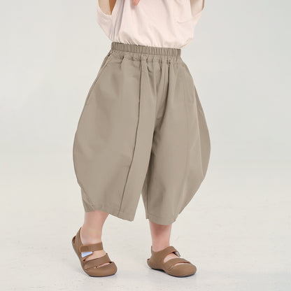 センタープレスコットン七分パンツ
