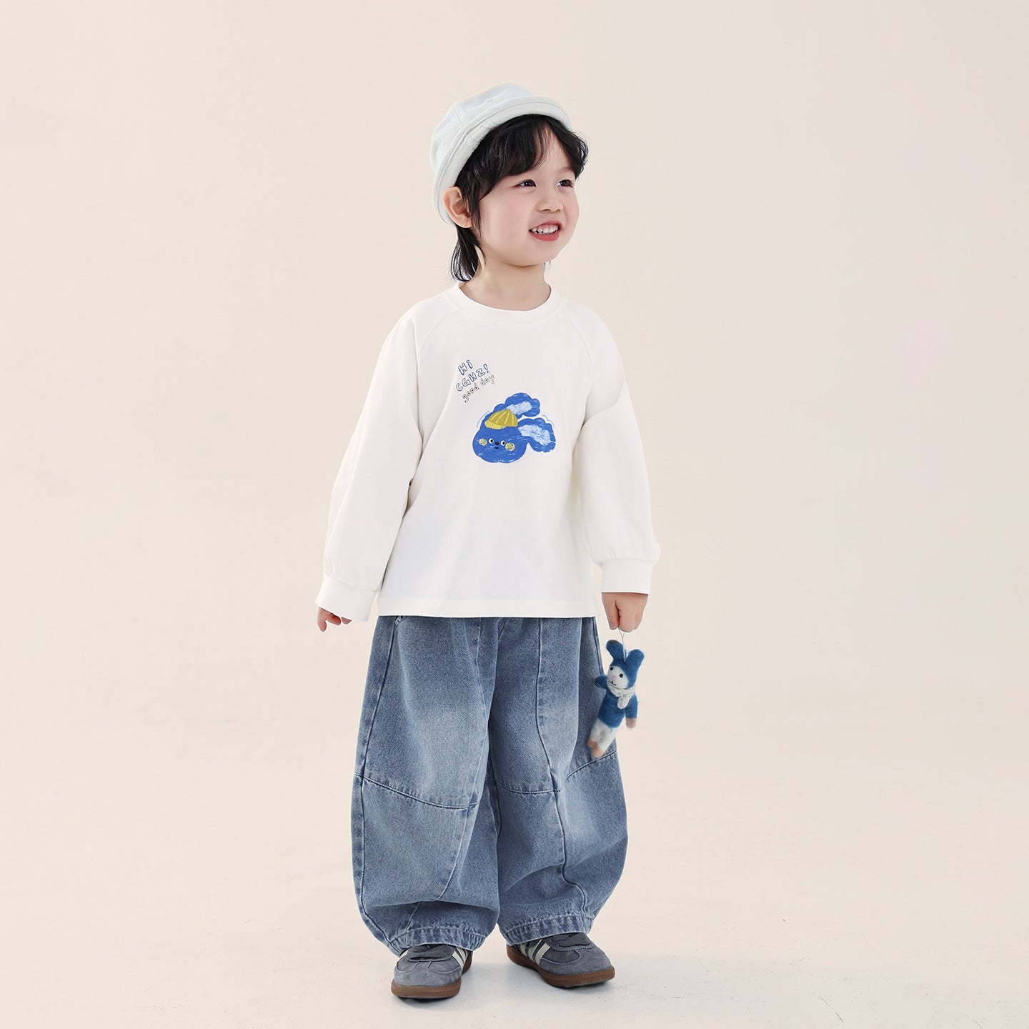 うさぎ純綿長Tシャツ