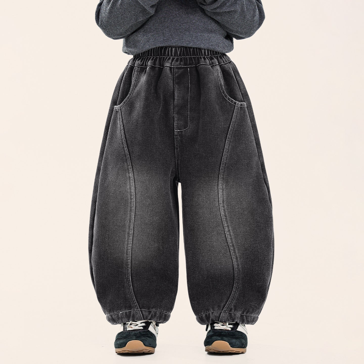 ヴィンテージ加工裏ボアデニムパンツ