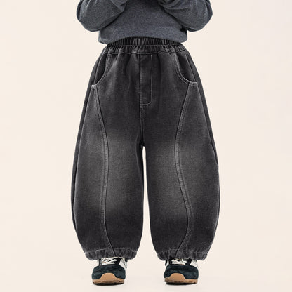 ヴィンテージ加工裏ボアデニムパンツ