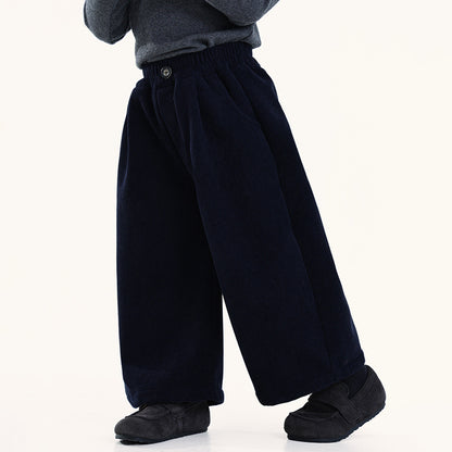 裏毛コーデュロイワイドパンツ