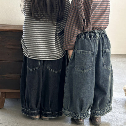 ヴィンテージ感ワイドデニムパンツ