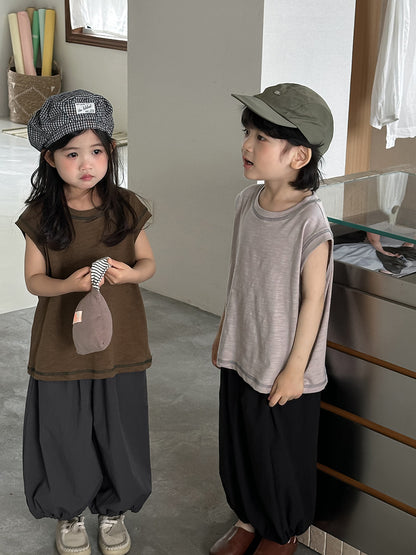 ステッチ純綿タンクトップ