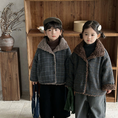 ボアフリースチェック柄コート