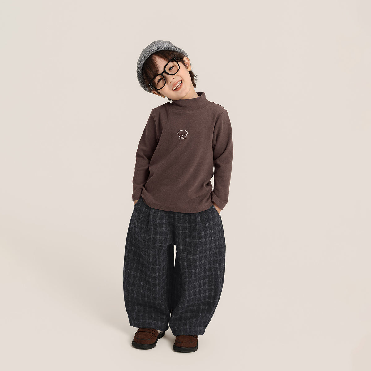 ワンポイントプリントハーフタートルカットソー