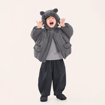 クマ耳中綿コート