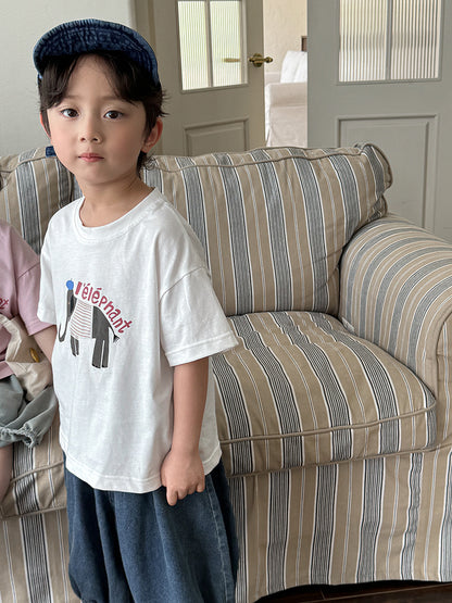 ゾウさんイラストTシャツ