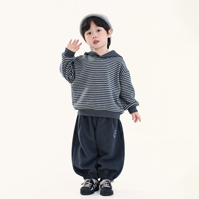 細ボーダーフーディー