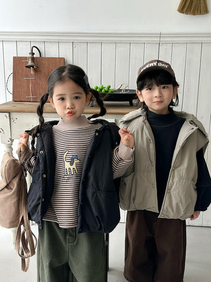 脱着フードつき中棉ベスト