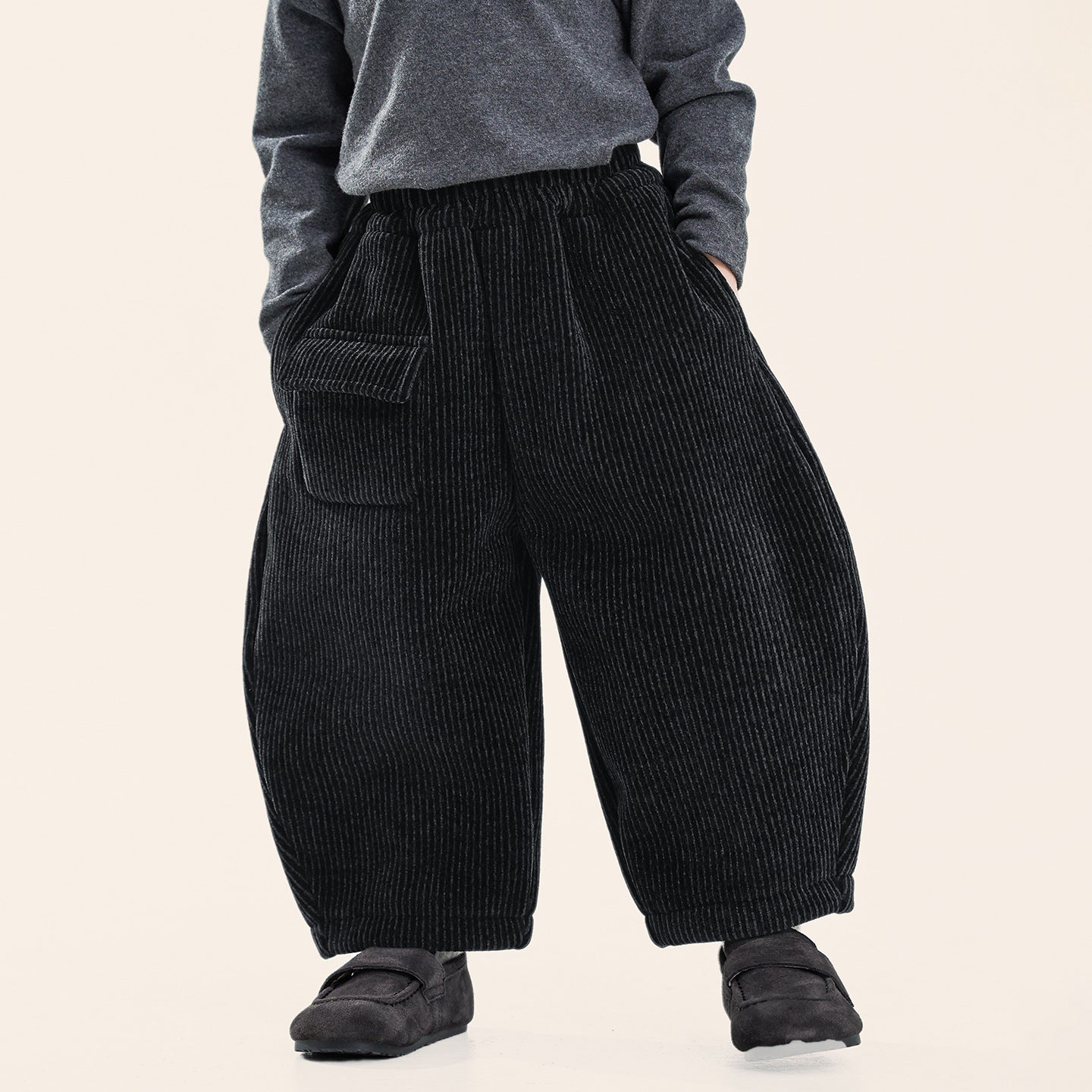 裏ボアシェニール織りパンツ