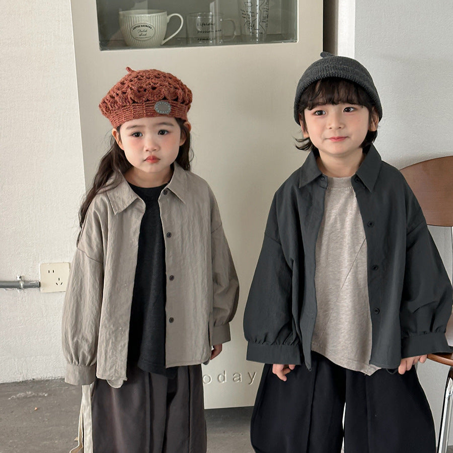 デザイン性ある無地シャツアウター