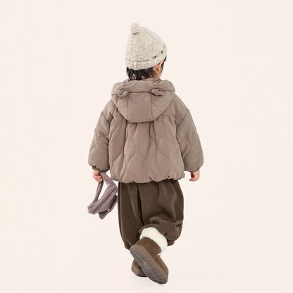 クマ耳中綿コート