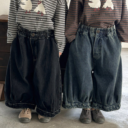 ヴィンテージ感ワイドデニムパンツ