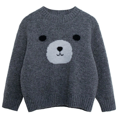 ベア柄プルオーバー