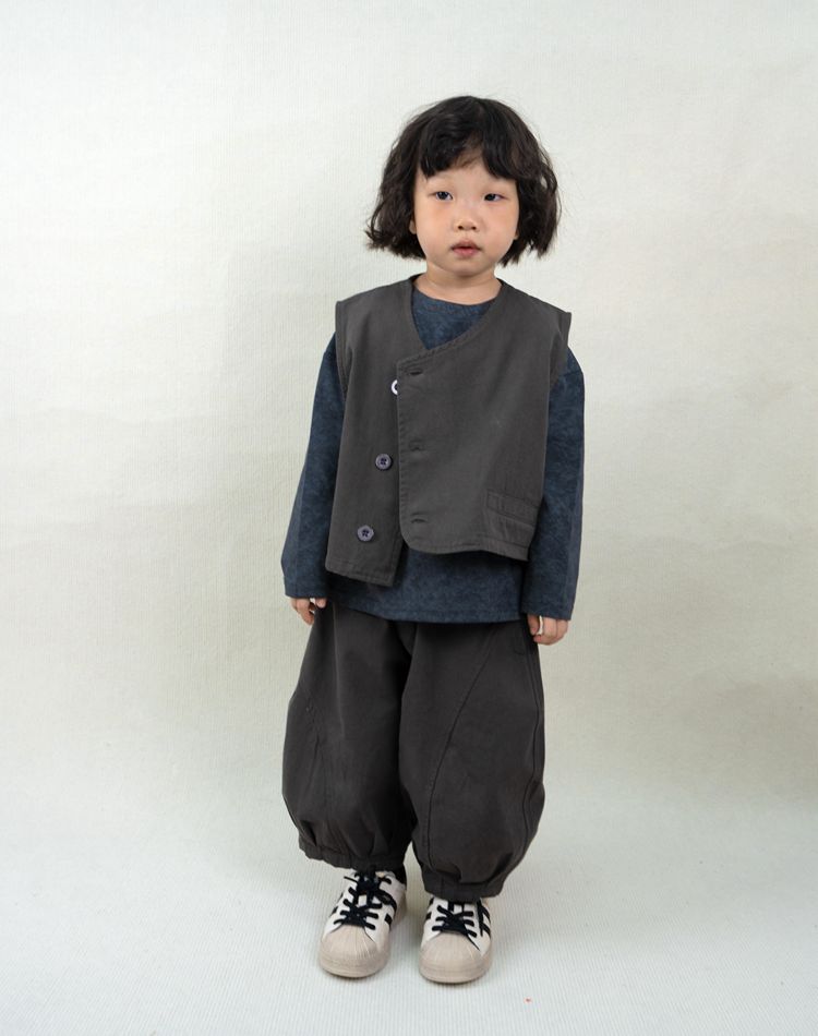 アシンメトリー純綿ベスト