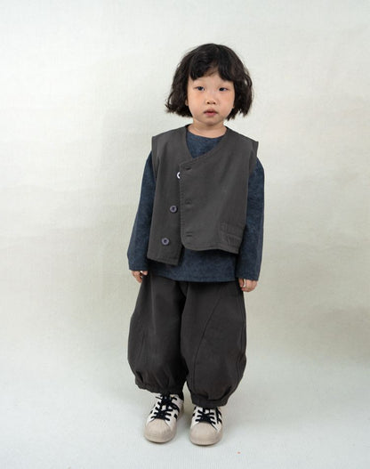 アシンメトリー純綿ベスト