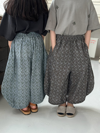 全面プリントコットンロングパンツ