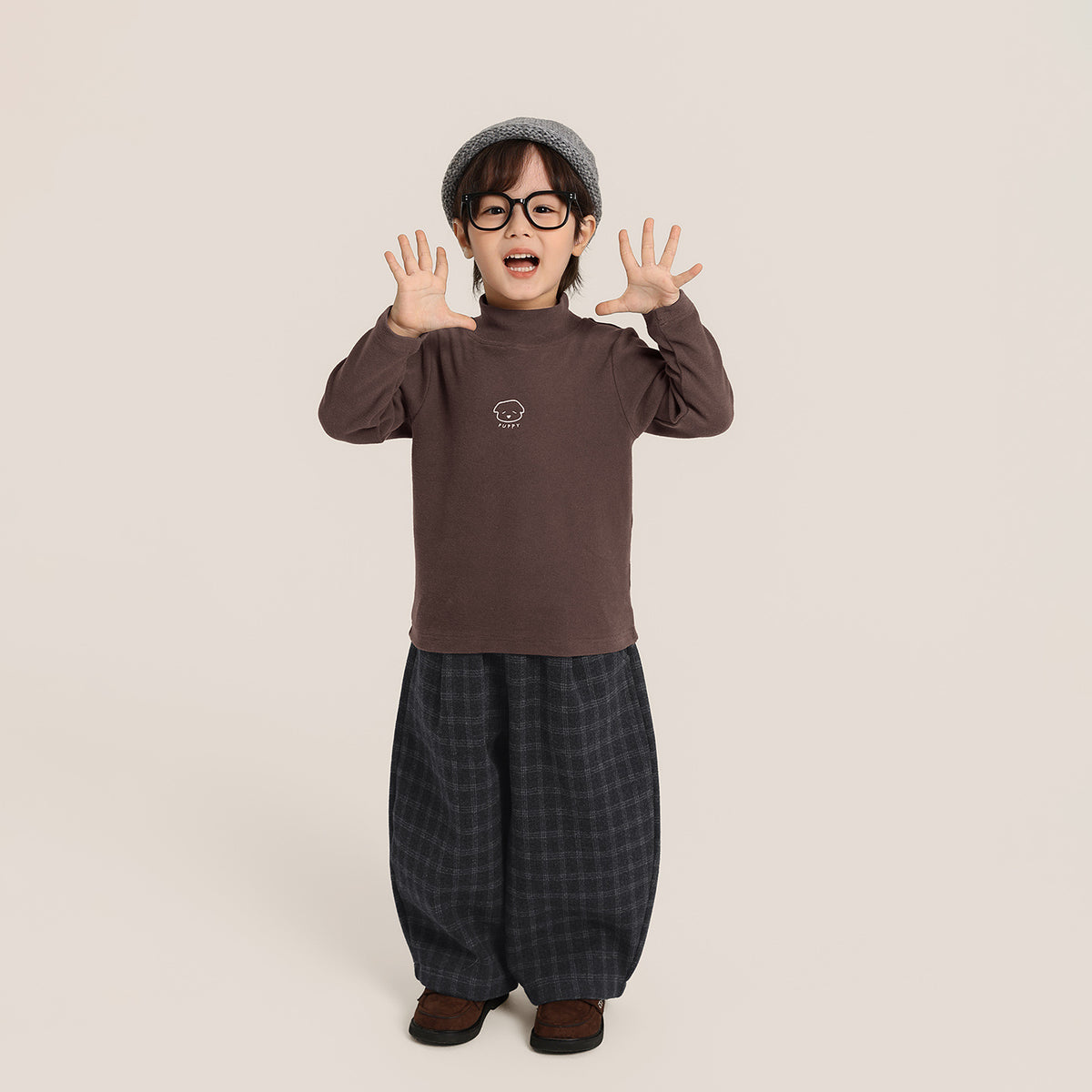 ワンポイントプリントハーフタートルカットソー