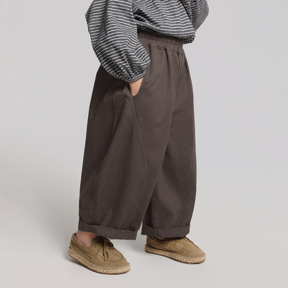 無地純綿ロングパンツ