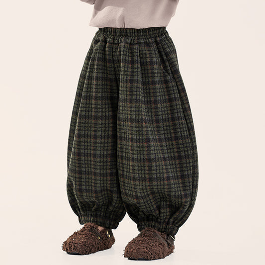 チェック裏ボアバルーンパンツ