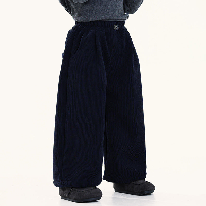 裏毛コーデュロイワイドパンツ