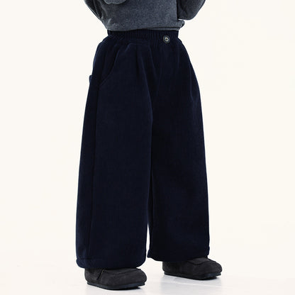 裏毛コーデュロイワイドパンツ