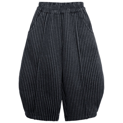 チョークストライプ裏ボアパンツ