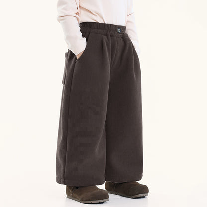 裏毛コーデュロイワイドパンツ