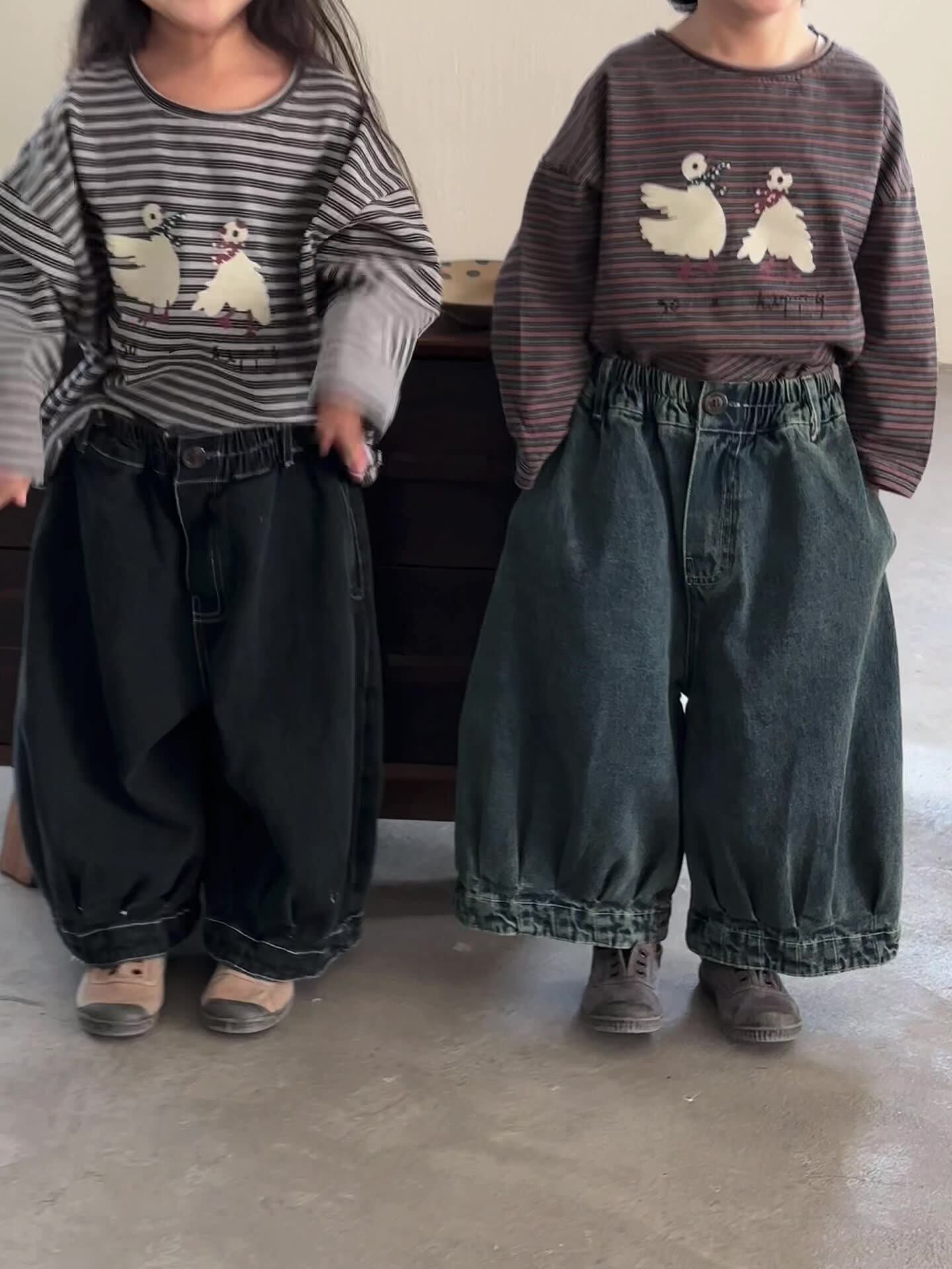 ヴィンテージ感ワイドデニムパンツ