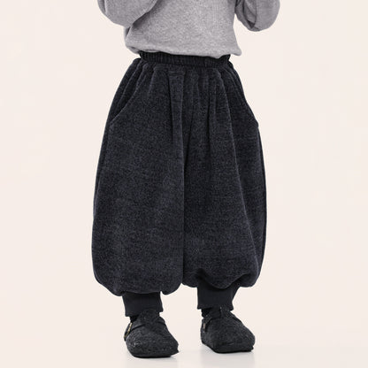 裾リブシェニール裏ボアパンツ