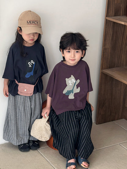 猫ちゃんプリント半袖Tシャツ
