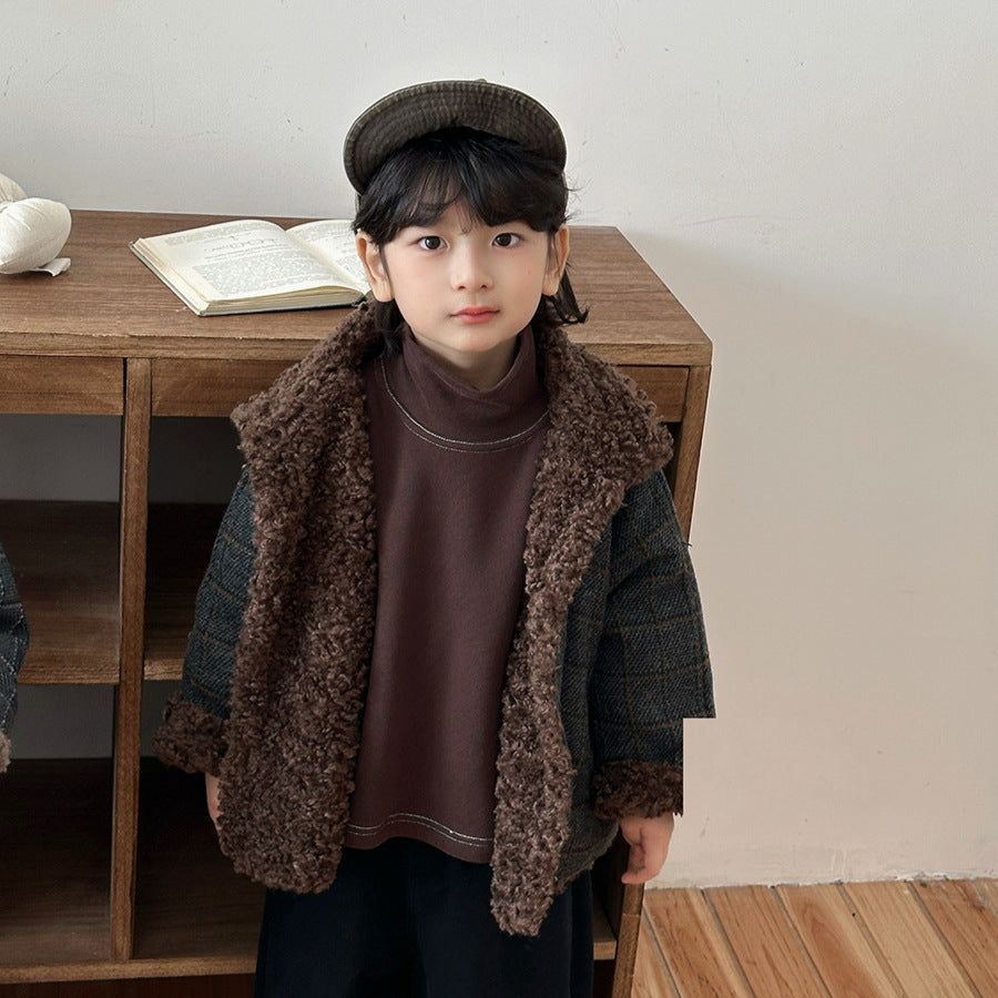 ボアフリースチェック柄コート