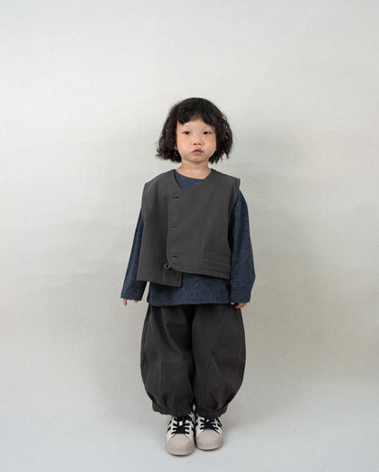 アシンメトリー純綿ベスト