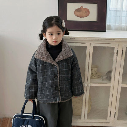 ボアフリースチェック柄コート