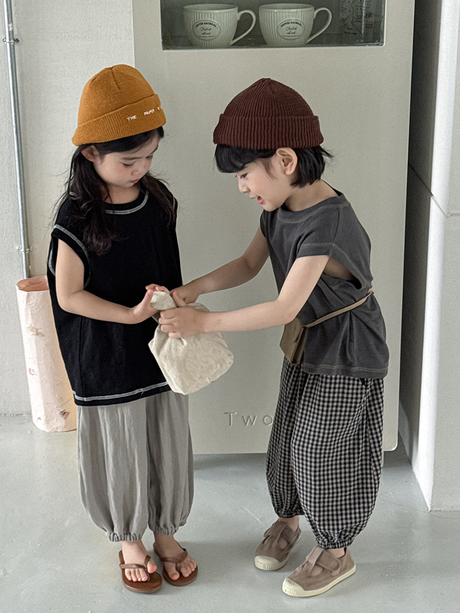 ステッチ純綿タンクトップ