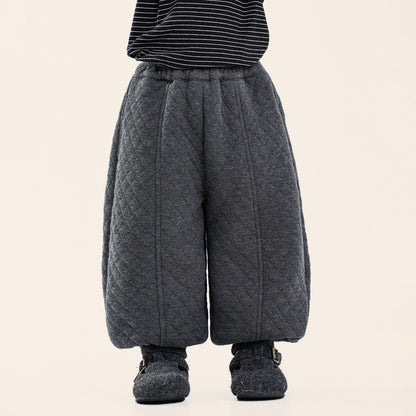 ダイヤモンドキルト裾ゴムパンツ