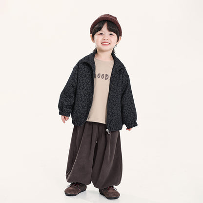 ジッパー仕様小花柄ジャケット