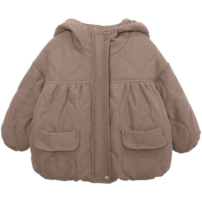 クマ耳中綿コート