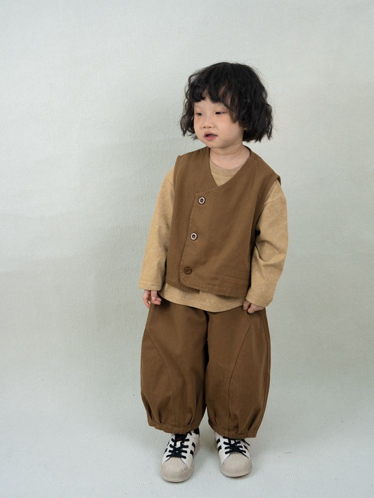 アシンメトリー純綿ベスト