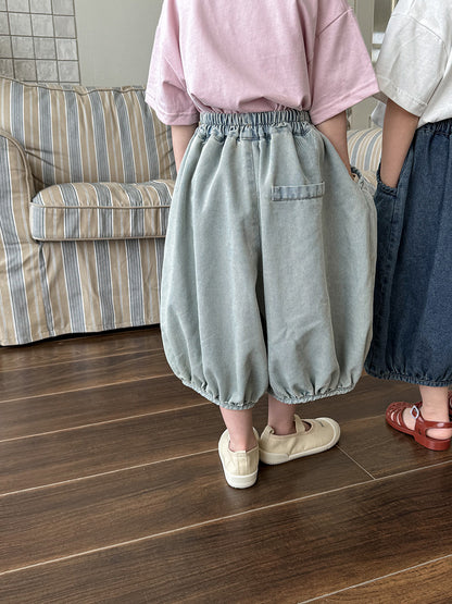 薄手七分丈デニムパンツ