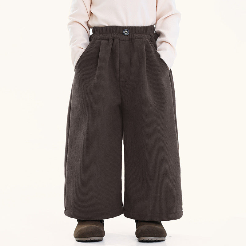 裏毛コーデュロイワイドパンツ